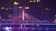 Video: Haiyin Bridge stands in front of skyscrapers near to floating Haiyin Bridge stands in front of skyscrapers near to floating