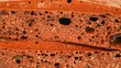 Tile of dairy porous chocolate thaws from temperature