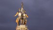 Video: Monument to worker and collective farmer stands against night Monument to worker and collective farmer stands against night