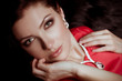 Portrait of beautiful young woman with makeup