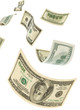 Money in air, vertical.