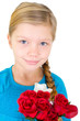 Mädchen mit roten Rosen