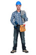 An electrician with a drill.