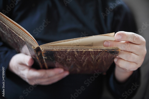 Photo: man with vintage book man with vintage book