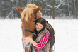 Photo: Woman with a Horse the Snow Woman with a Horse the Snow