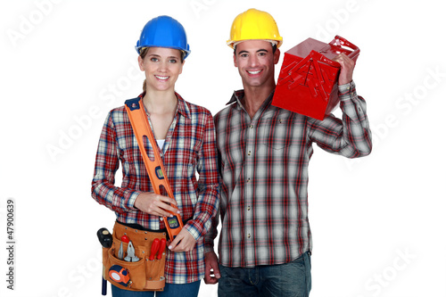 Photo: Tradespeople posing with their tools Tradespeople posing with their tools