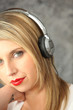 Woman listening to music with her headphones