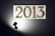 Small spotlight announcing the New Year 2013