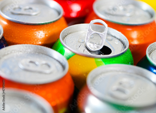 Photo: Cans of sweet drinks (or beer) Cans of sweet drinks (or beer)