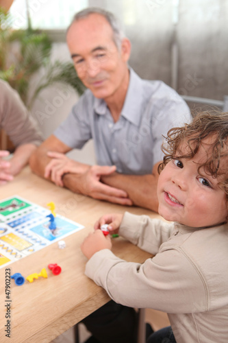 Photo: Grandfather playing with grandson Grandfather playing with grandson