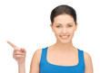 beautiful woman pointing her finger