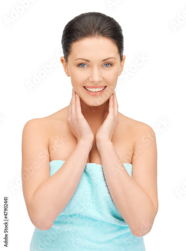 Photo: beautiful woman in towel beautiful woman in towel