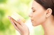 beautiful woman with moisturizing creme