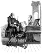 Illustration: Child Mozart with Father & Sister - 18th century Child Mozart with Father & Sister - 18th century