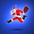 Santa auf blauem Hintergrund