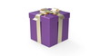 Gift box rotates on white background