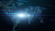 technology map with continents and lights – loop HD