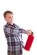 boy with a fire extinguisher