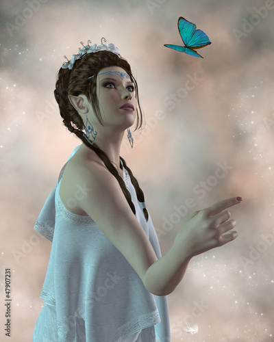 Illustration: Fairy and Butterfly Fairy and Butterfly