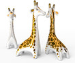Ceramic giraffe figurine. 3d render