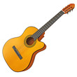 Classical acoustic guitar. 3d render