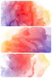 Set of colorful Abstract water color art hand paint background