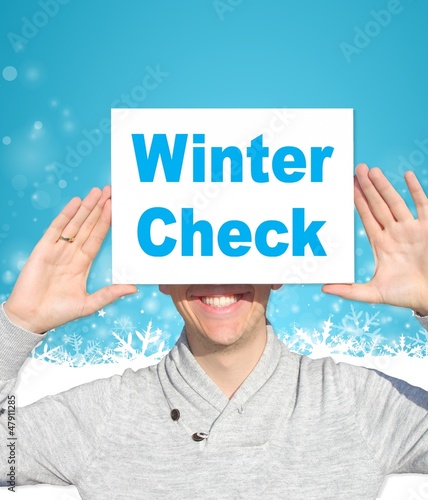Photo: Schild Mann - Winter Check Schild Mann - Winter Check