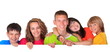 Happy sisters with brothers