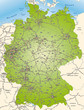 Deutschland mit Postleitzahlen und Verkehrsnetz