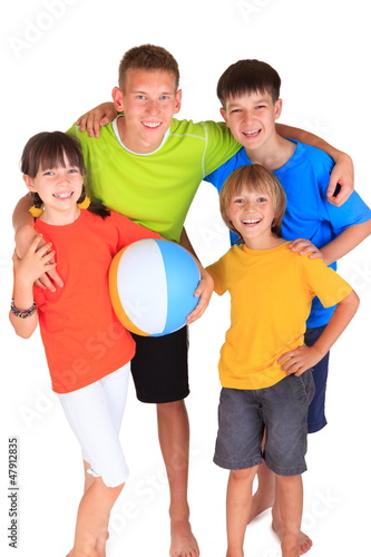 Photo: Happy sister with brothers Happy sister with brothers