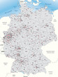 Umgebungskarte von Deutschland mit Postleitzahlen