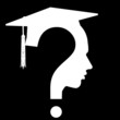 Vector: question mark head with Education Cup symbol, vector question mark head with Education Cup symbol, vector