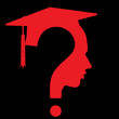 Vector: question mark head with Education Cup symbol, vector question mark head with Education Cup symbol, vector