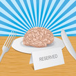 Reserved brain lies on a plate