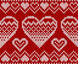 Valentines day red knitted sweater vector seamless pattern