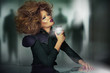 Art picture of beautiful woman with unsual haircut