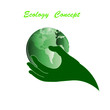 Illustration: Ecology concept.Green planet Ecology concept.Green planet