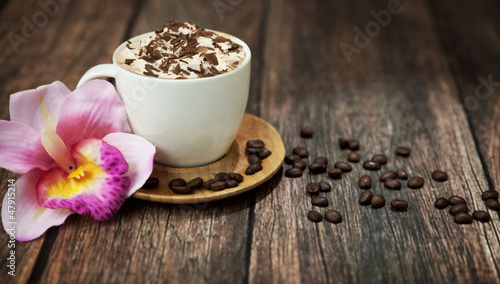 Photo: Delicious coffee with chocolate Delicious coffee with chocolate