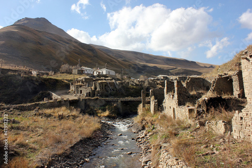 Photo: disturbed village near the river disturbed village near the river