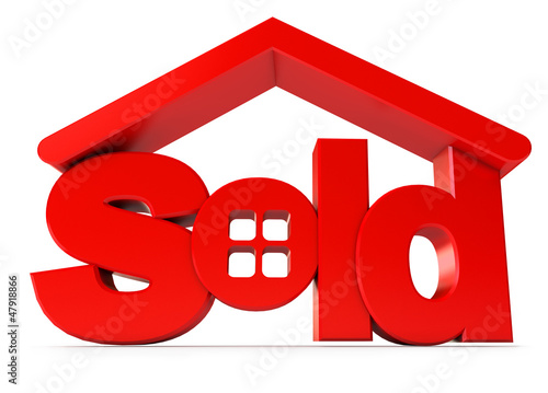 Illustration: Housing for sale. Icon isolated on white background Housing for sale. Icon isolated on white background