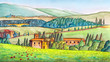 Illustration: Country landscape Country landscape
