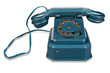 Retro Phone - Vintage Telephone isolated on White Background