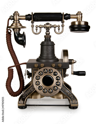 Photo: Retro Phone - Vintage Telephone isolated on White Background Retro Phone - Vintage Telephone isolated on White Background