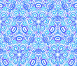 Blue abstract ornate flowers seamless pattern