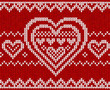 Valentines day red knitted sweater vector seamless pattern