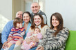   cheerful three generations family