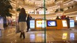 Lift move upwards and downwards in shopping center AfiMall City