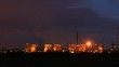Video: Phosphoric factory is shine by lanterns against the night sky in Phosphoric factory is shine by lanterns against the night sky in