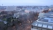 Kursalon stands against city landscape early in morning during