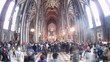 Tourists are photographed in church Stephansdom